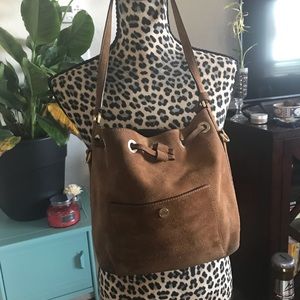 Michael Kors suede bucket purse